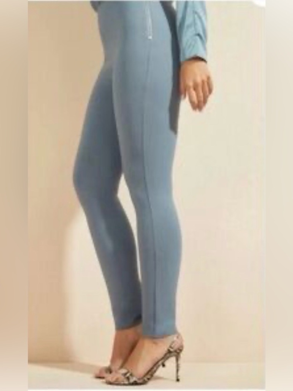 2 Guess by Marciano Slim Ponte Leggings in Dusty Blue and Baby Blue
